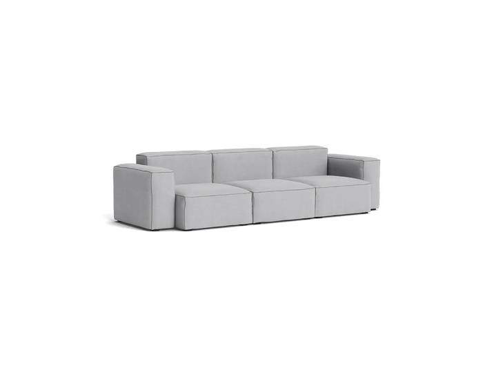 HAY Mags Soft low 3-Sitzer Sofa Linara 443 tweed-dunkelgraue Naht