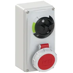 PCE 61132-9 CEE-Steckdose abschaltbar kompakt 16A 3p 9h IP66/IP67 611329