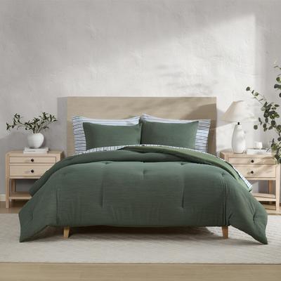 Nautica Herringbone Chenille Reversible Green Duvet Cover Set