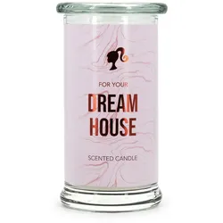 Fragrance and Style GmbH BarbieTM Duftkerze, Dreamhouse, blumig-frisch, Kerze im Glas, Sojawachs, 18,1 x 9,9 cm, Geschenk Barbie Fan, rosa