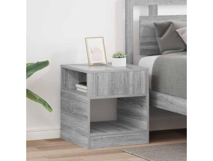 KPOUTRFG Beistelltisch 2 STK. Graues Sonoma 40,5 x 40 x 45 cm Holzwerkstoff 2er Set, Sonoma-Optik, Holzwerkstoff, Regalfächer, modernes Design, pflegeleichte Oberfläche