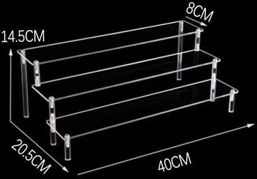 Inspire Essentials CrystalView Acrylic Display Riser Shelf For Collectibles And Desserts 10