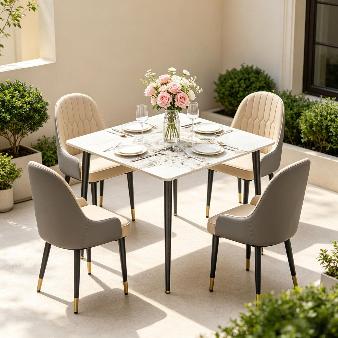 George Oliver Dining Set Cold Jadeite/Light Khaki/Grey