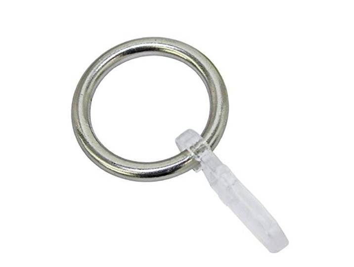 Gardinia Gardinenringe mit Faltenlegehaken, Metall Edelstahl-Optik für Ø 20 mm, 6er Pack, Zutreffend, 6, Edelstahl Optik, Nicht Zutreffend, 5821