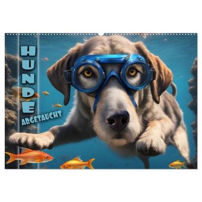 Hunde abgetaucht (Wandkalender 2027 DIN A2 quer), CALVENDO Monatskalender