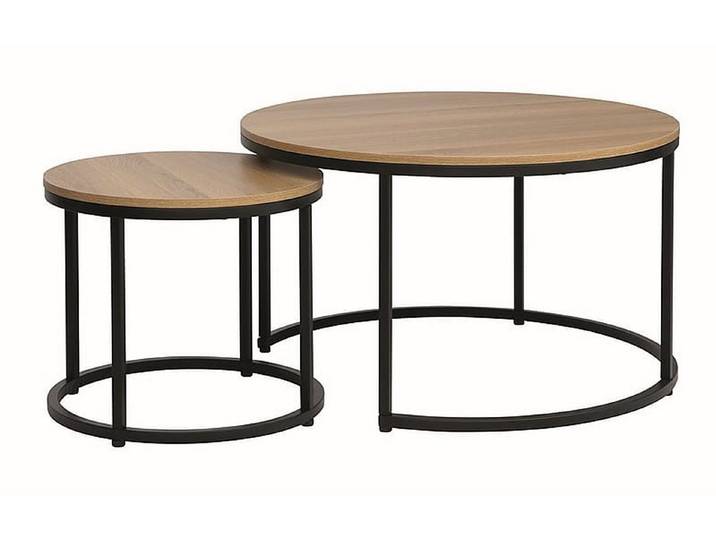 designimpex Couchtisch Design Wohnzimmertisch 2er Set Couchtisch GD-111 rund Tisch