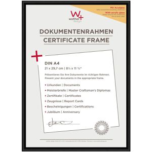 walther-design Bilderrahmen New Lifestyle KVX130B, A4, 21 x 29,7 cm, Kunstglas, Kunststoffrahmen, schwarz