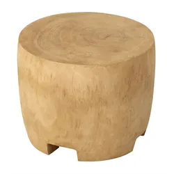 Beistelltisch Puro aus Suarholz, skandinavisches Design, natur, handgefertigtes Unikat, Ø 40 cm