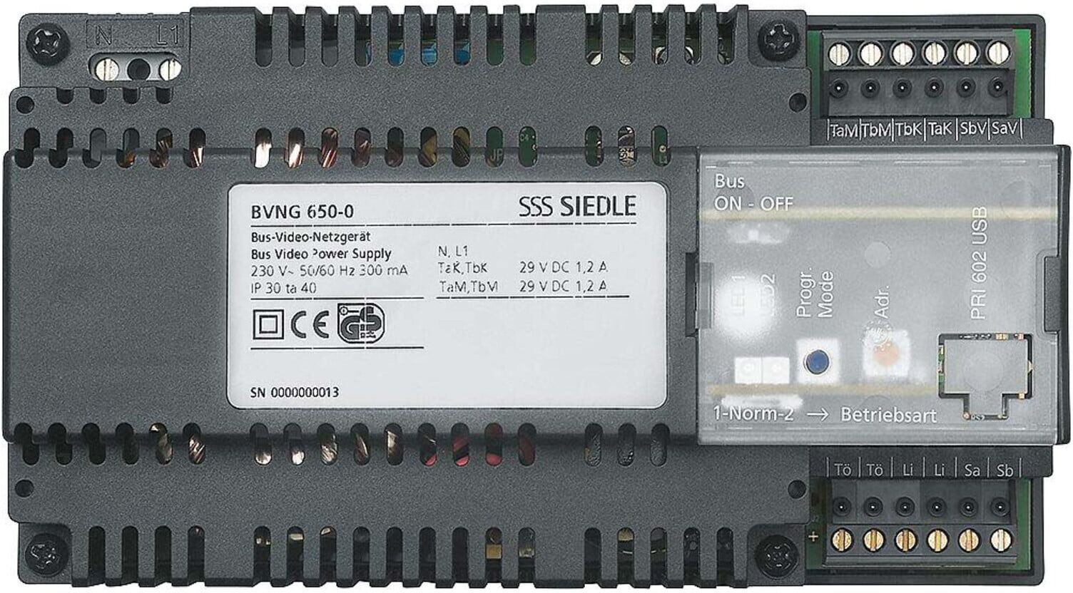 Siedle&Söhne; Bus-Video-Netzgerät f. In-Home-Bus Video BVNG 650-0 DE (200035130-00)