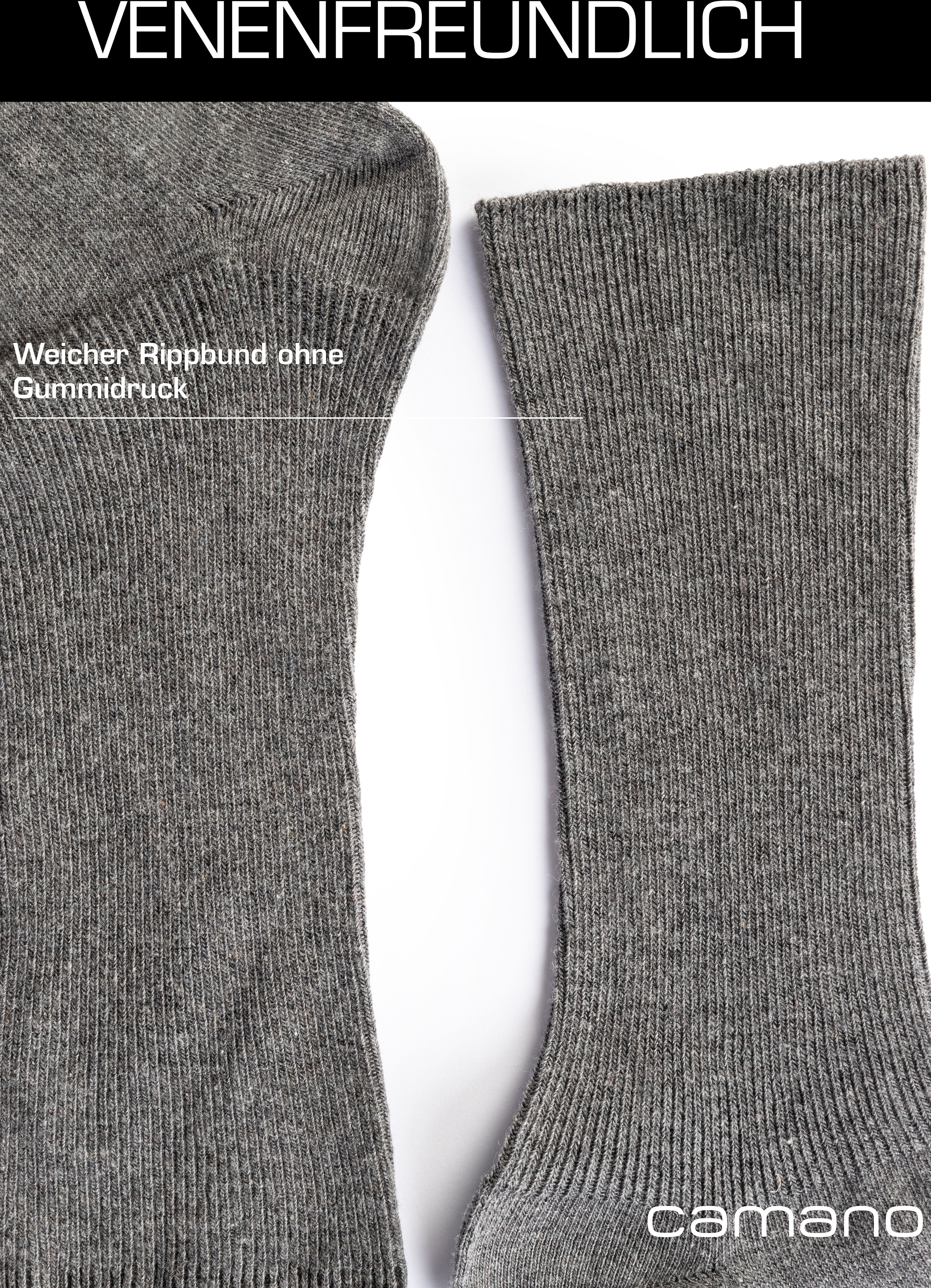 Socken CAMANO "comfort", Damen, Gr. 43-46, blau (dunkelblau), Baumwollmischung, unifarben, Socken Socken, superweiche Bündchen, venenfreundliche Socken dunkelblau 43-46