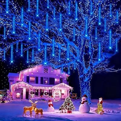Regentropfen-Lichter Meteorregen-Lichter 30 cm 8 Röhren 144 LEDs fallende Regentropfen-Eiszapfen-Lichter für Bäume Halloween-Dekoration Hochzeitsdekoration