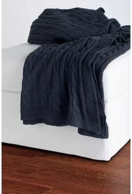 Rizzy Home Cable Knit Sweater Throw Grey