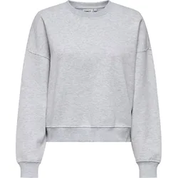 ONLY Damen Sweatshirt - ONLBEST CREW NECK SWEAT, Rundhals, Regular Fit, einfarbig Hellgrau / XS