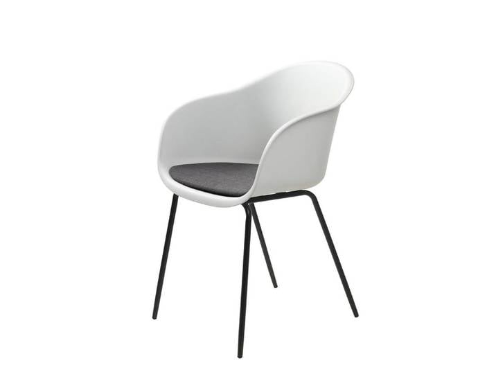 UNIQUE furniture A/S Stuhl aus Metall/Kunststoff in Weiß mit Absetzungen in grau/schwarz (2er-Set)