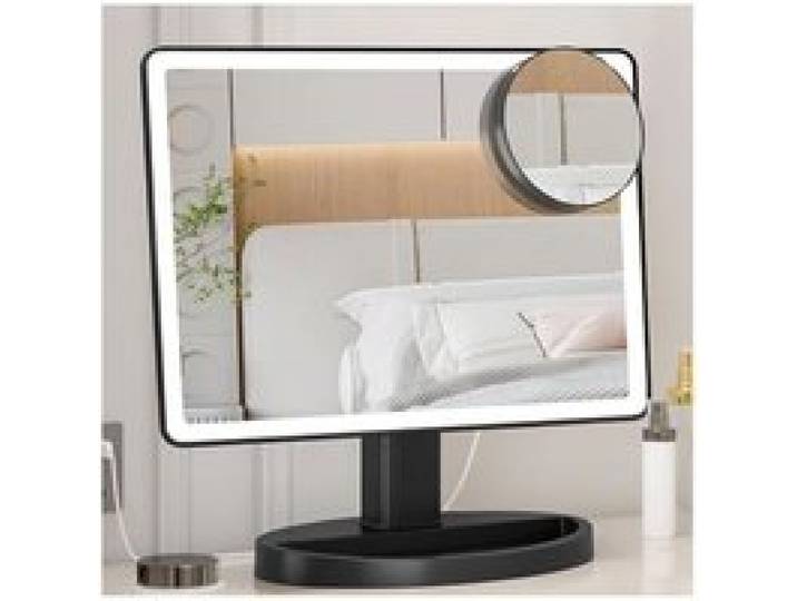 Miroir de maquillage lumineux - FUNTOUCH - 88 LED - Grossissement x10 - 3 modes - Rotation 360°