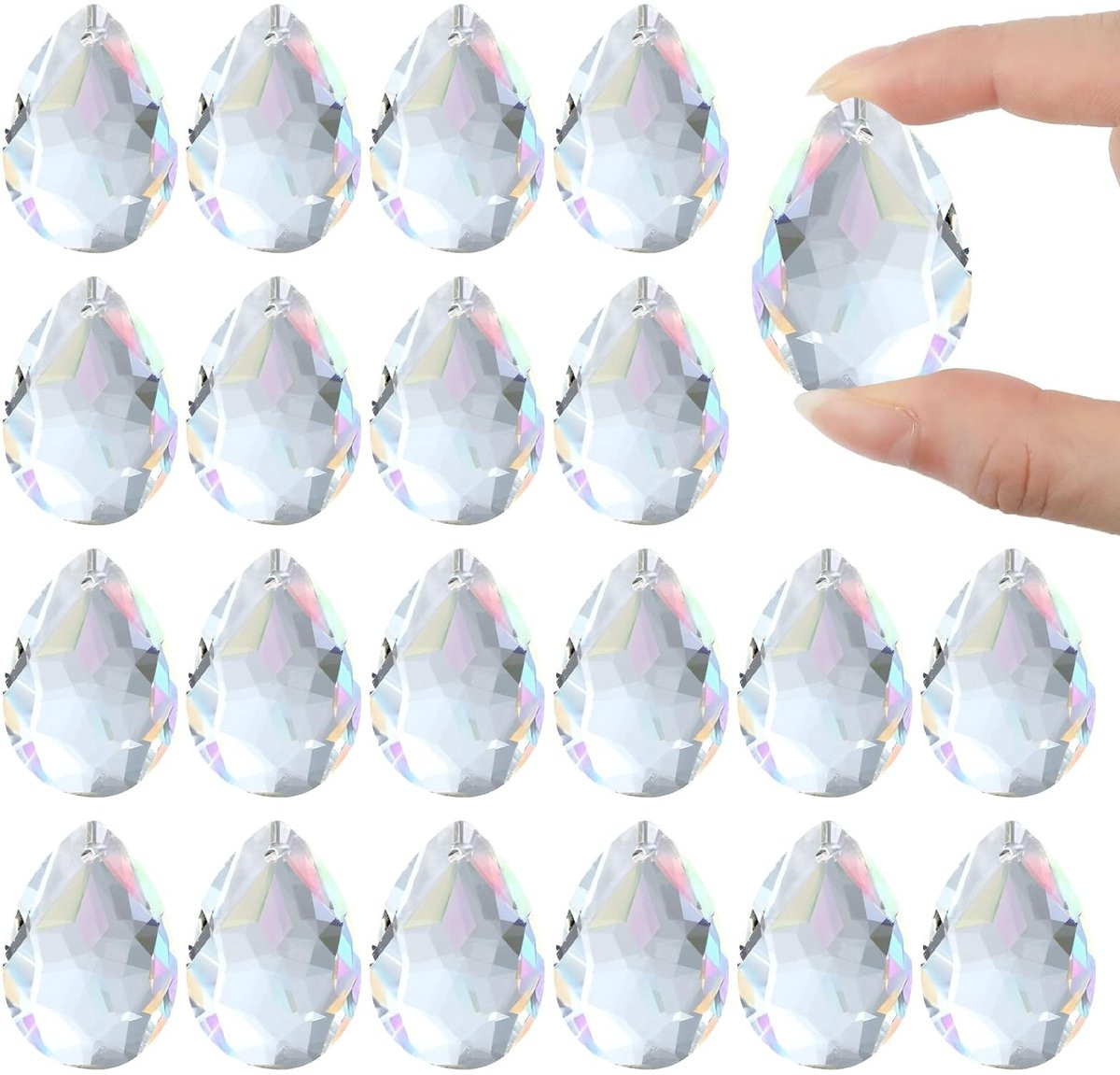 Dailygoods 20 stuks Kristallen Zonnevangers - 38 mm Prisma Lichtvangers voor Raamdecoratie