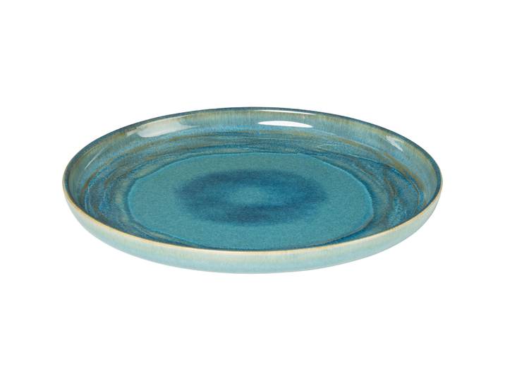 Gipfelstück Teller flach Tiefer See Grün Steinzeug 28 cm