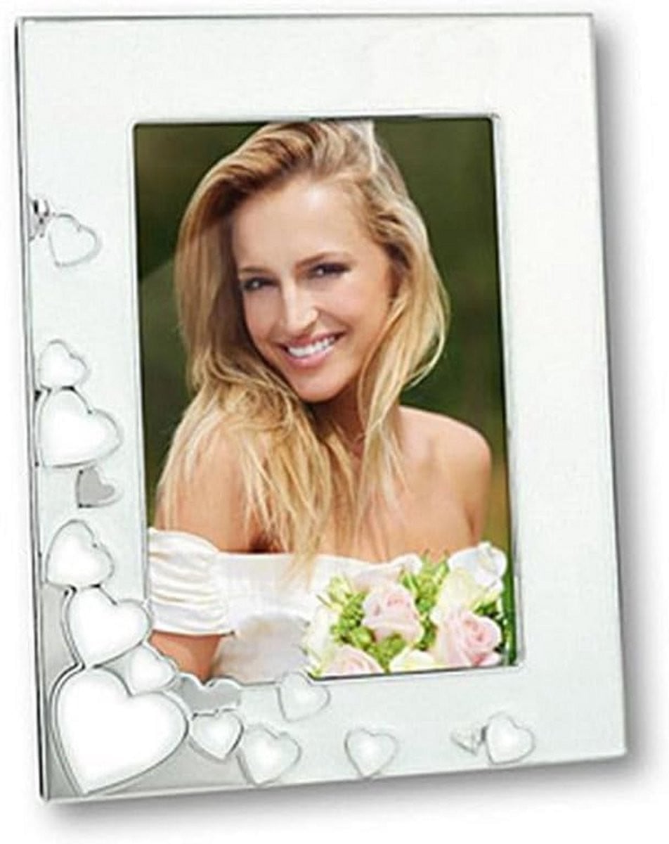Dame Frame Fotolijst Hart Decoratie - Ivoor en Zilver - 7 x 5 inch