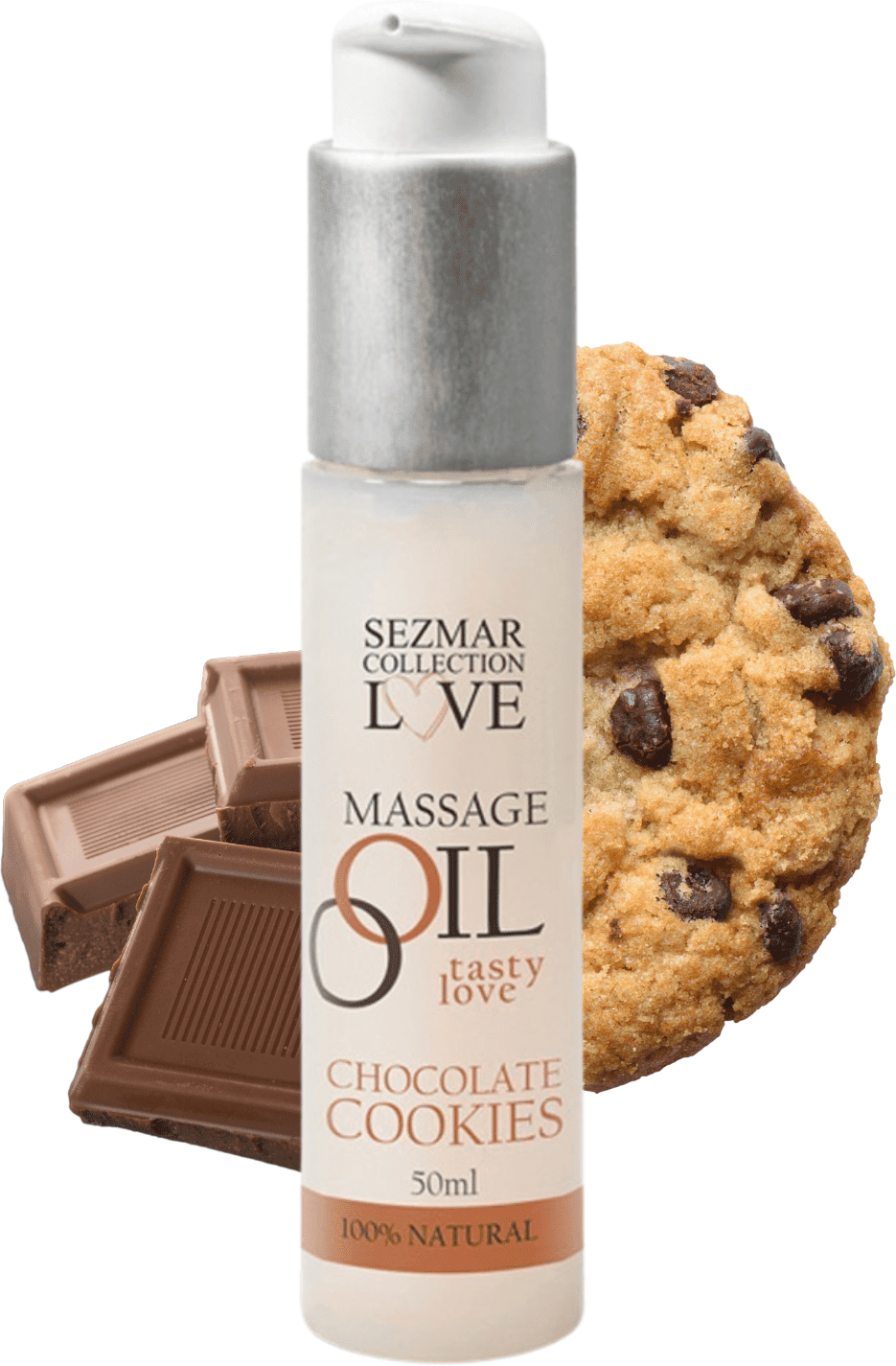 SEZMAR Huile de massage comestible parfum Cookie Chocolat - 50ml
