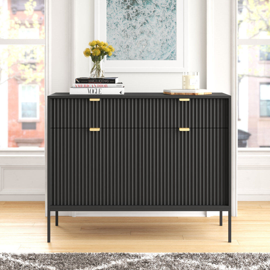 Mercury Sipes 104cm Sideboard Black Matt 83cm H X 104cm W X 39cm D