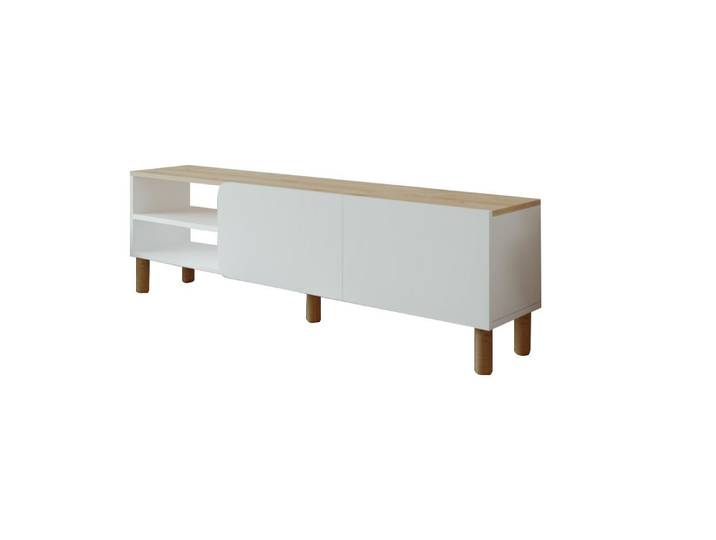 Meuble TV en bois River - 150 x 31 x 48 cm - Blanc