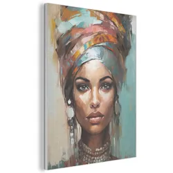 AKUSTIKBILD Frau - Kunst - Schmuck - Porträt Wanddeko 70x100 cm