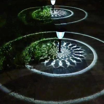 Uplifted Finds Solar Pathway Circle Pattern Lights   Waterproof Outdoor LED Landscape Lighting For Yard & Walkway 2 Pack white Light