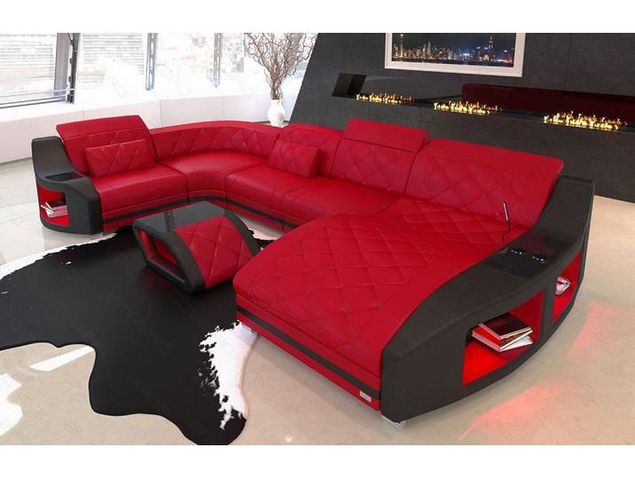 Wohnlandschaft Swing U-Form aus Leder