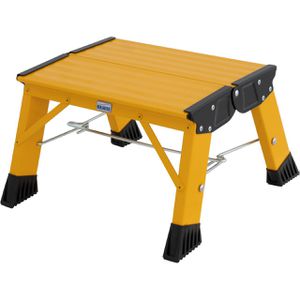 Krause Klapptritt Treppy PlusLine, 130334, gelb, aus Aluminium, beidseitig begehbar, mit 1 Stufe