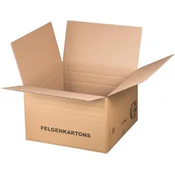 VEPATIM 4x Felgenkarton für 21 Zoll - 575x575x(217)-365mm mit variabler Höhe 2-wellig