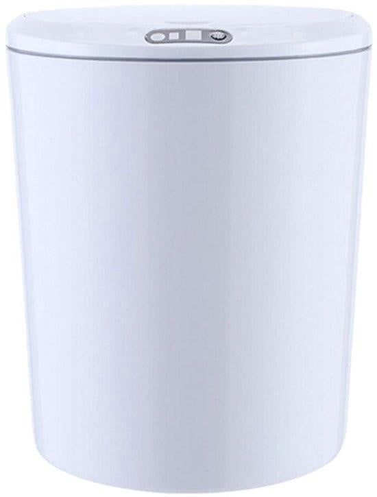 Witte sensorprullenbak van plastic, 5 liter, kleine afvalbak voor badkamer, slaapkamer, woonkamer of keuken