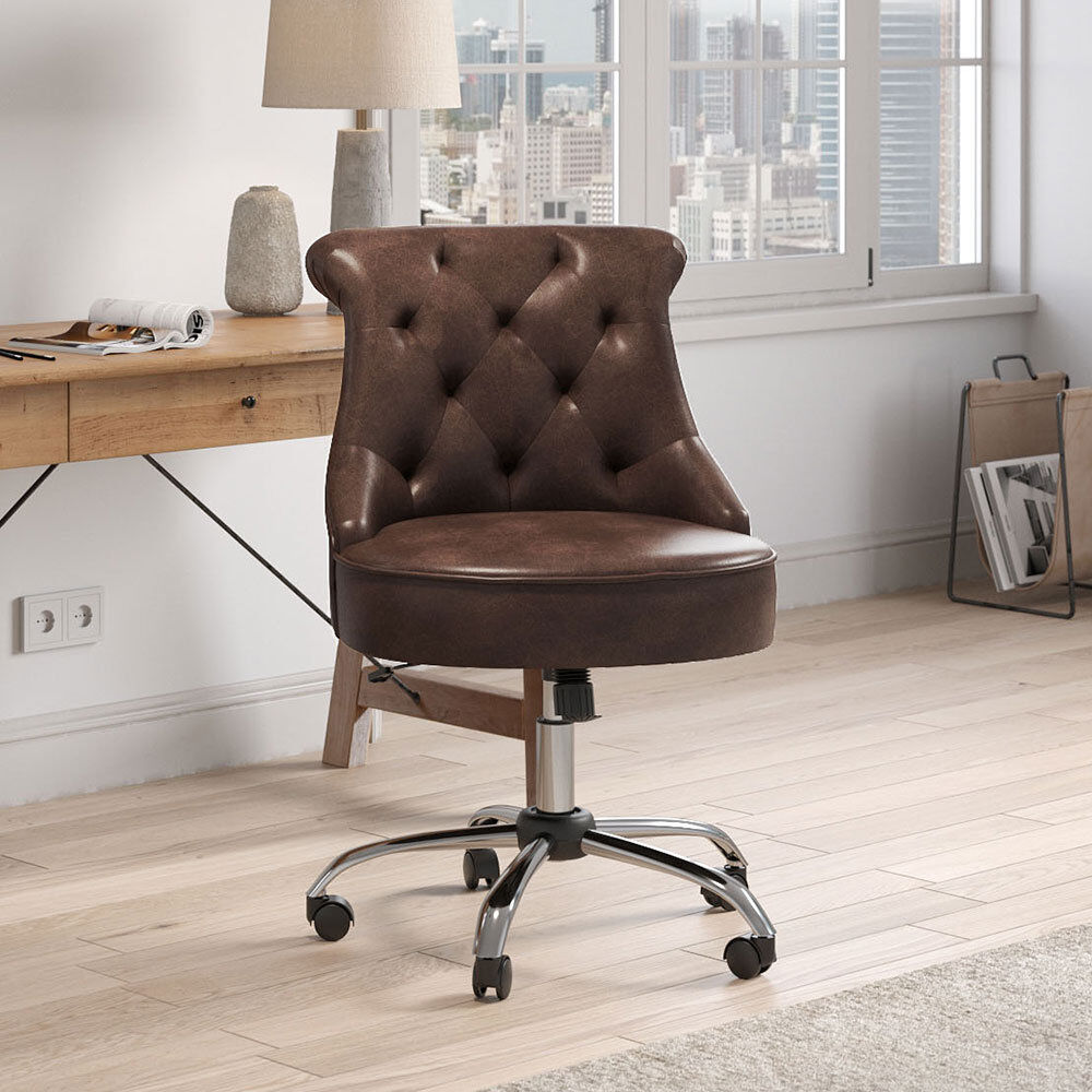 Trent Austin Design Rodrigo Office Chair Brown 92cm H X 58cm W X 50cm D
