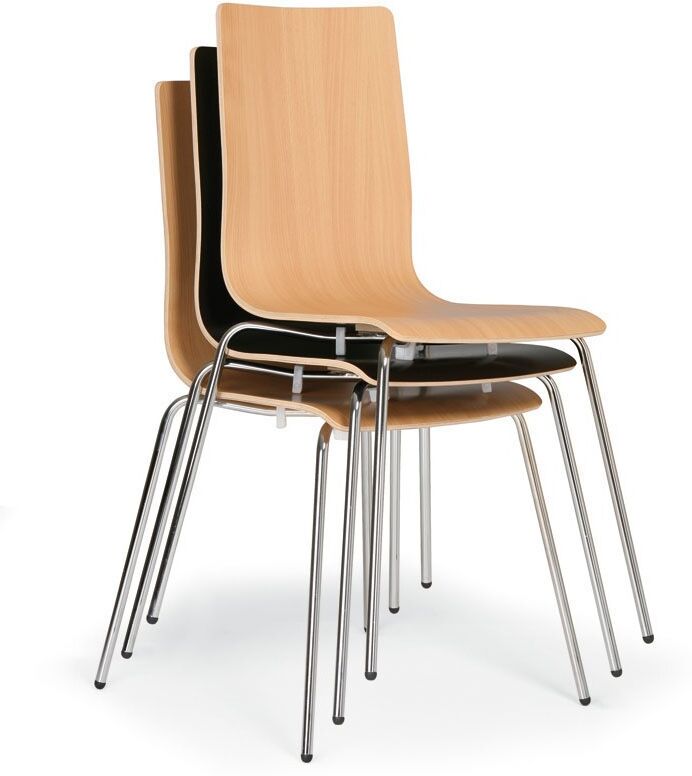B2B Partner Esszimmerstuhl aus Holz mit verchromter Konstruktion KENT, Wenge