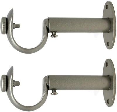 Urbanest et of 2 Adjustable Solid Zinc Curtain Rod Bracket Wall Holder, Fits 1-inch Diameter Rod