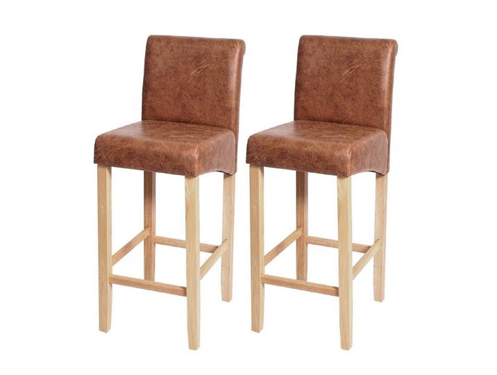 PROREGAL® Barhocker 2x Barhocker mit Lehne Sitzhöhe 75cm Holz Wildlederimitat Stoff/Textil (2 St), Stabil, bequem und hochwertig, ein echter Hingucker