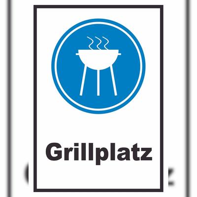 HB-Druck Grillplatz Schild A2 Rückseite selbstklebend