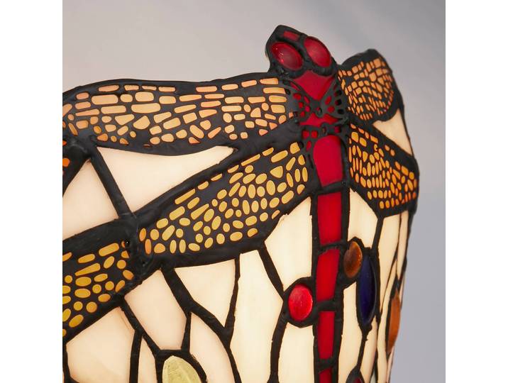 Searchlight Tiffany Wandlampe Dragonfly, dimmbar, Multicolour, für Wohn- / Esszimmer, Metall, Tiffany, Wandleuchte, Wandlampe Innen