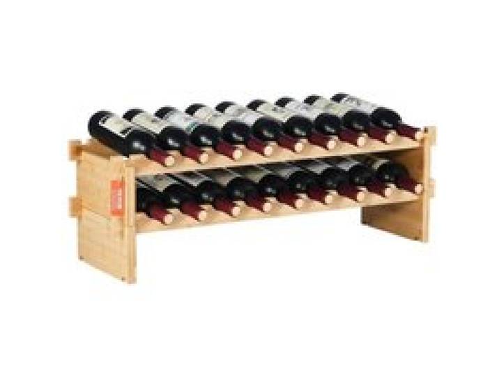 VEVOR Étagère à Bouteilles Modulaire 18 Bouteilles, Casier à Vin Empilable 2 Niveaux, Range Bouteilles en Bambou Massif Autoportant, Rangement Présentation de Vin pour Cuisine Garde-Manger Cave Bar