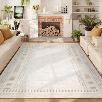 Garvee Modern Geometric Bordered Area Rugs for Living Room