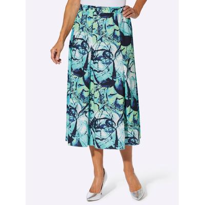 Schlupfrock CLASSIC BASICS, Damen, Gr. 44, bunt (ozean, marine, bedruckt), 100% Polyester, gemustert, mehrfarbig, wadenlang, Röcke