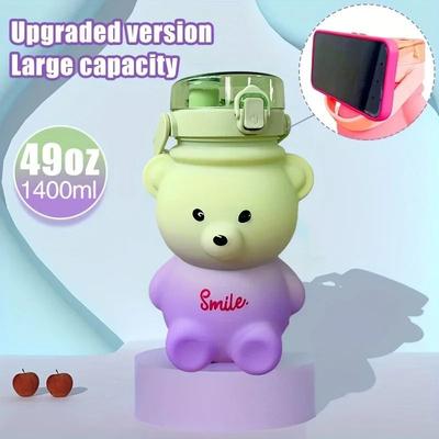 Uplifted Goods Cute Bear Portable Water Bottle green 49oz