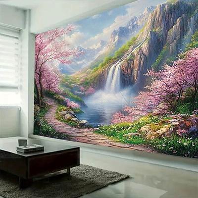 Pflanze Blume Wasser Landschaft Wandteppich Kunst große Wandteppich Wandbild Dekor Fotografie Hintergrund Decke Vorhang Haus Schlafzimmer Wohnzimmer Dekoration