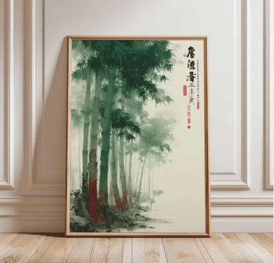 Inspire Picks Frameless Japanese Pine Tree Wall Art Zen Nature Poster Print For Calm Interiors 8 40x60cm No Frame