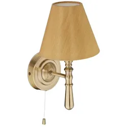 Relaxdays Wandlampe mit Schirm Gold,Hellbraun