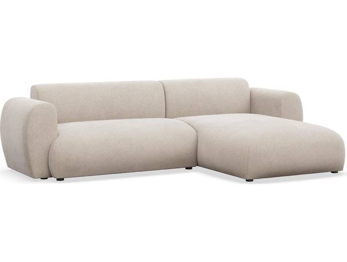 Selsey Emia – L-Form Ecksofa mit Schlaffunktion, Chenille-Stoff, rechts ausgerichtet, Beige