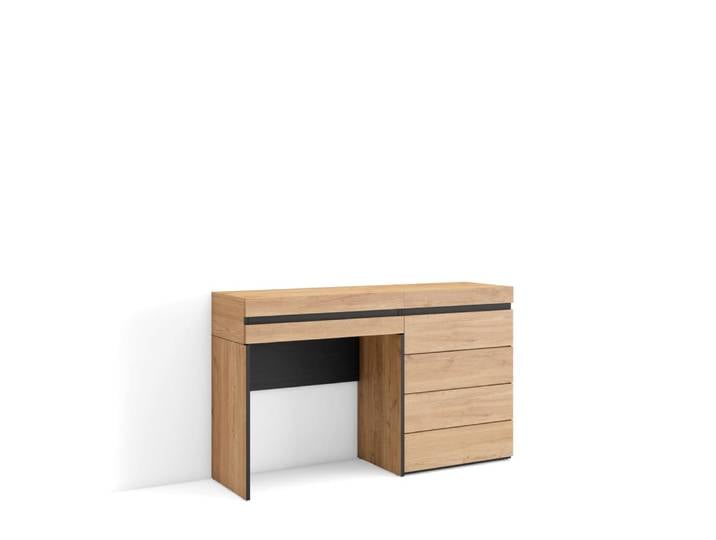 Coiffeuse effet bois chêne 127x35x75cm
