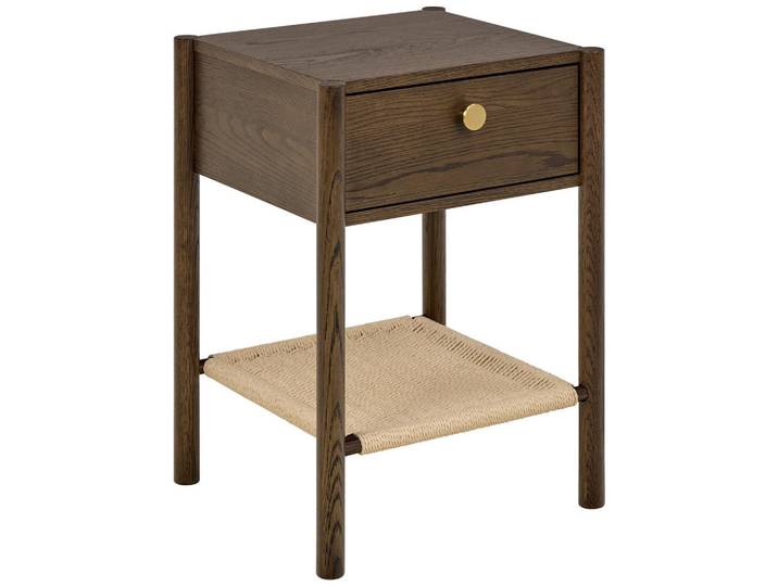 Nachtschrank, Eiche Dunkel, 43.5x60x40 cm, Papier & Holzwerkstoff, 1 Schublade, MID.YOU