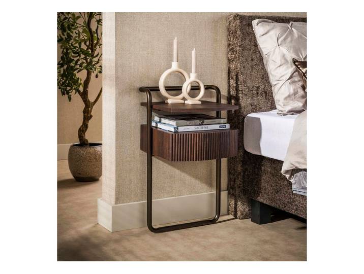 Sitheim® Nachttisch Nachttisch Bend 1 Schublade / 3D Eiche dunkelbraun (1-St)