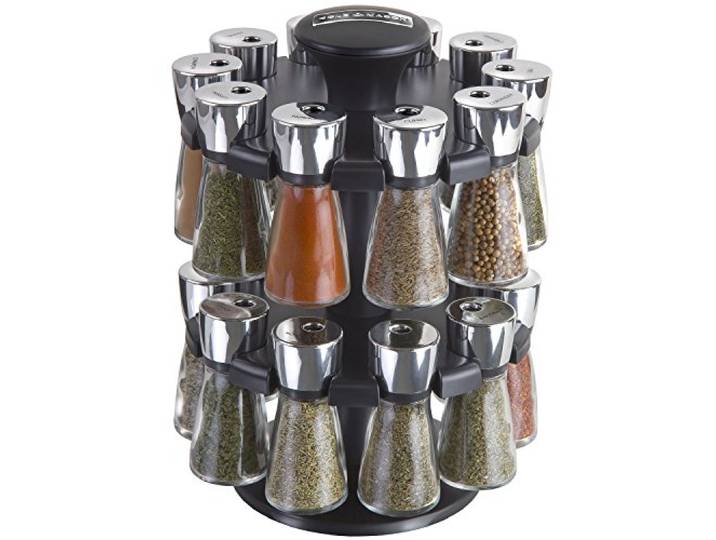 Cole & Mason Hudson Kräuter und Gewürze 20 Gläser Karussell Gewürzständer, Kunststoff, Schwarz, Jar, Einheiten