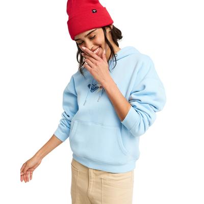 Hoodie ROXY "Perfect Place Brushed", Damen, Gr. S, cerulean, Obermaterial: 80% Baumwolle, 20% Polyester., Sweatshirts Hoodie